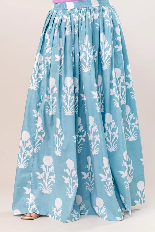 Sky_Blue_Bada_Buta_Skirts_Cotton_Procian_Print_Anckle_Length_Skirts_For_Women