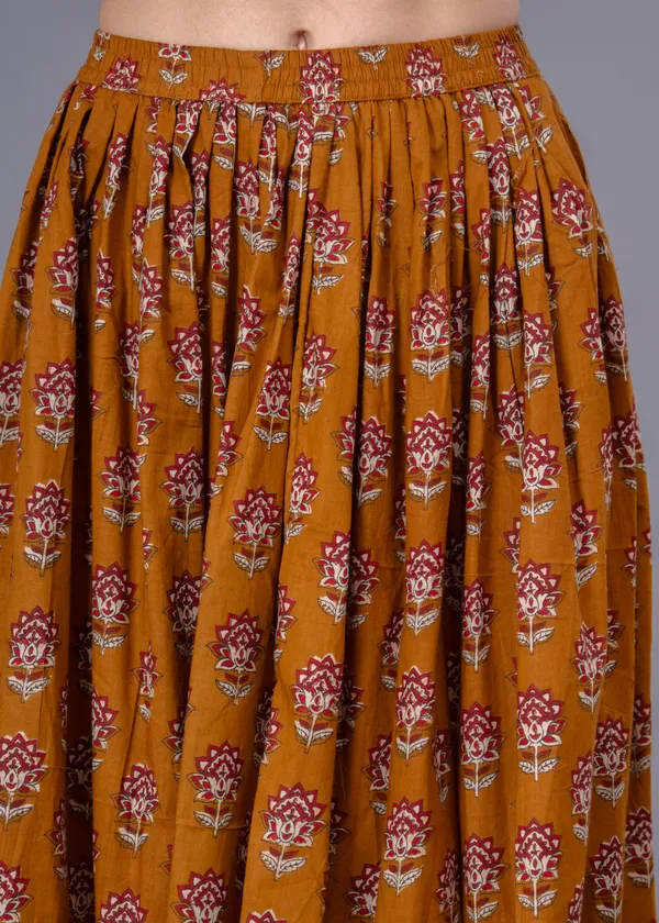 Mustard_Cotton_Procian_Print_Anckle_Length_Skirts_For_Women