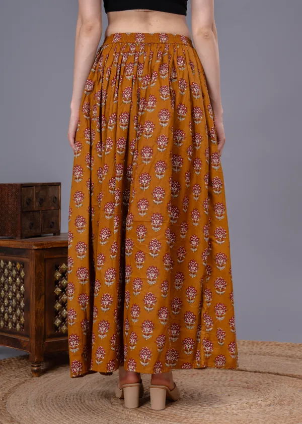 Mustard_Cotton_Procian_Print_Anckle_Length_Skirts_For_Women