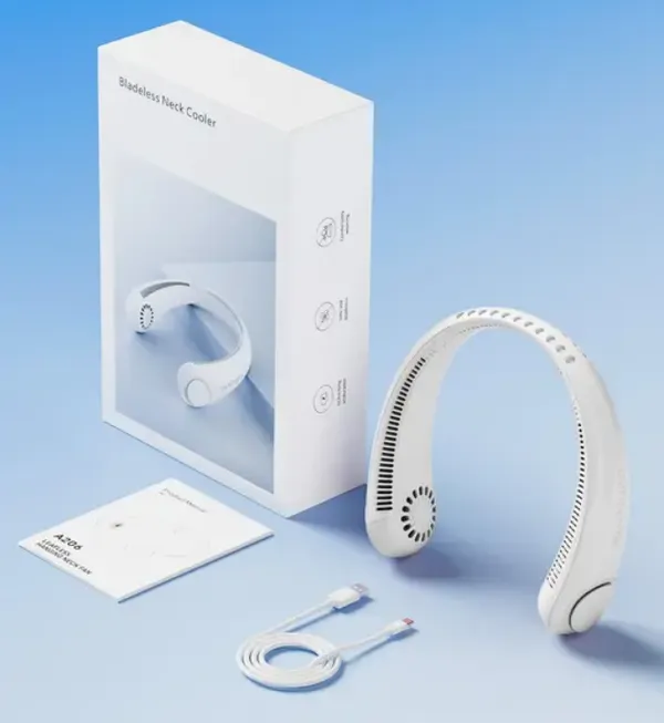 Stay_Cool_Anywhere_Bladeless_Neck_Fan_With_4_Hour_Chill_&_3_Speed_Breeze_(White)