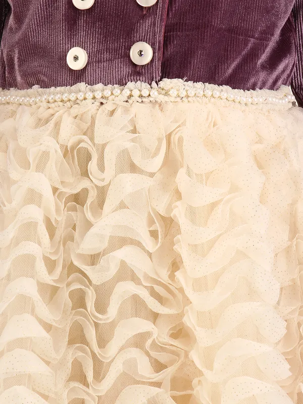 Cutecumber_Purple_drop_needle_chenille_and_wavy_net_dress_with_matching_bag
