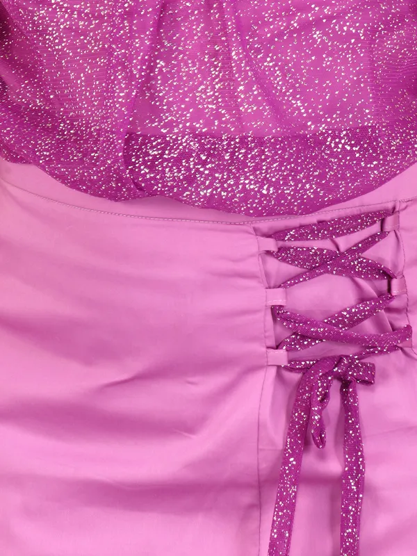 Cutecumber_Purple_shift_dress_with_blouson_style_body_in_glitter_net