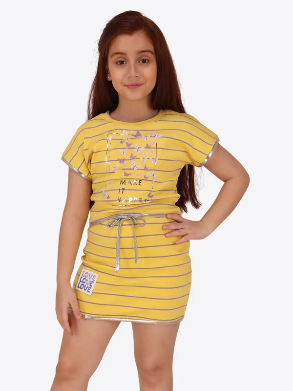 Yellow_Stripe_Printed_Top_and_Skirt_Set_for_Girls