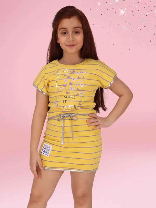 Yellow_Stripe_Printed_Top_and_Skirt_Set_for_Girls