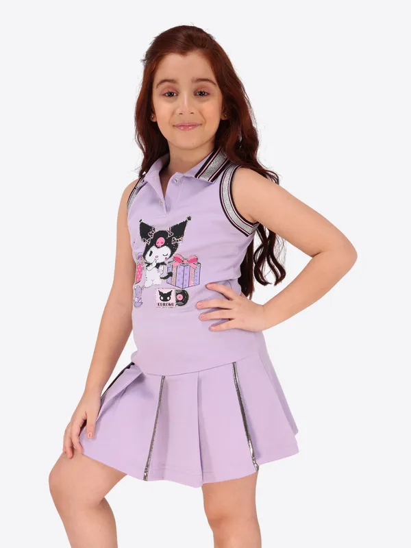 Purple_Polyester_Sleeveless_Collared_Regular_Partywear_Dress_For_Girls