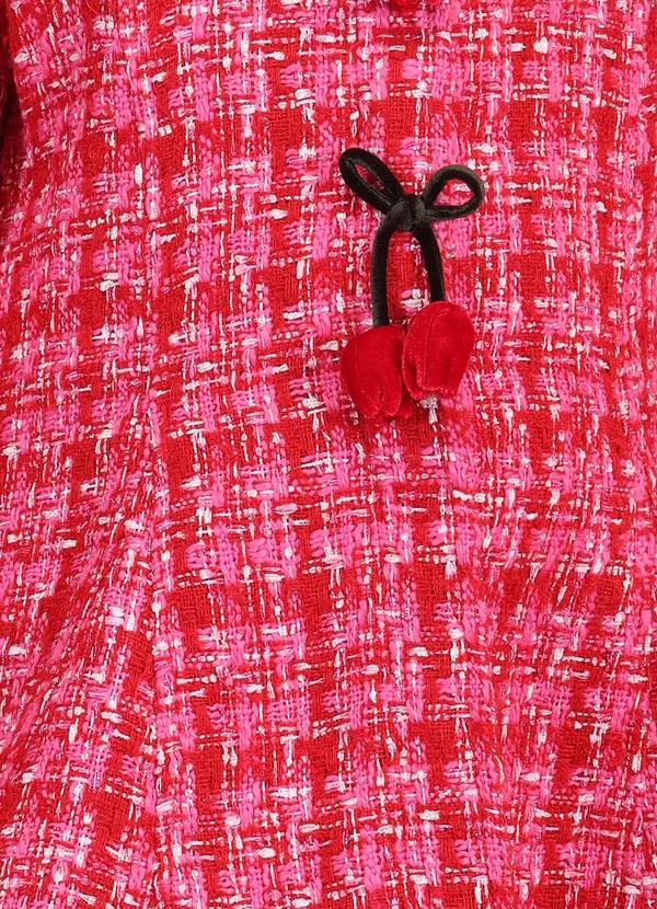 Cutecumber_Girls_Winter_Party_Red_Long_Coat_Dress_A-Line_Tweed_Fabric_with_Fur_Collar_&_Cuff,_Button_Closure_Stylish_Kids_Winter_Wear_for_Baby_Girls_and_Kids_1_to_15_Years_Festive_Birthday_Outfit