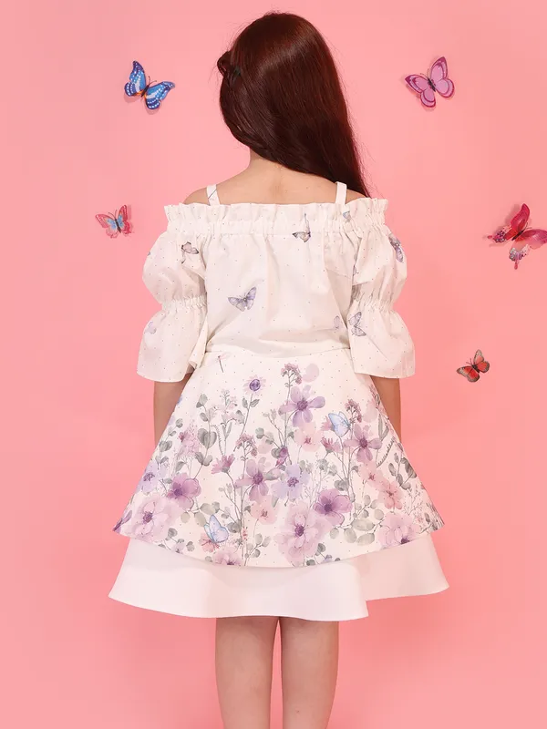 Cutecumber_Girls_Purple_Floral_Printed_Fit_&_Flare_Dress_with_Puff_Sleeves,_Off_Shoulder_Neck,_Zip_Closure,_Trendy_Party_&_Casual_Outfit_Birthday_Dress_for_Baby_Girls_&_Kids_Age_1-15_Yrs