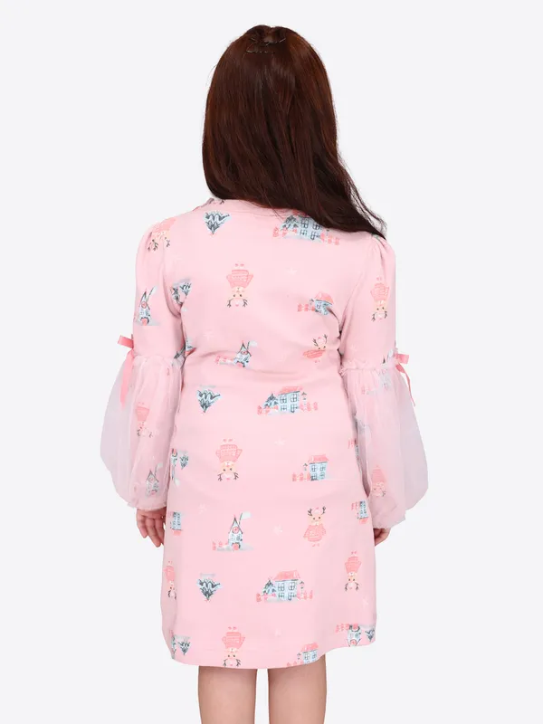 Cutecumber_Girls_Hosiery_&_Glitter_Net_Printed_Full_Sleeve_Shift_Dress.CC7526D-PINK