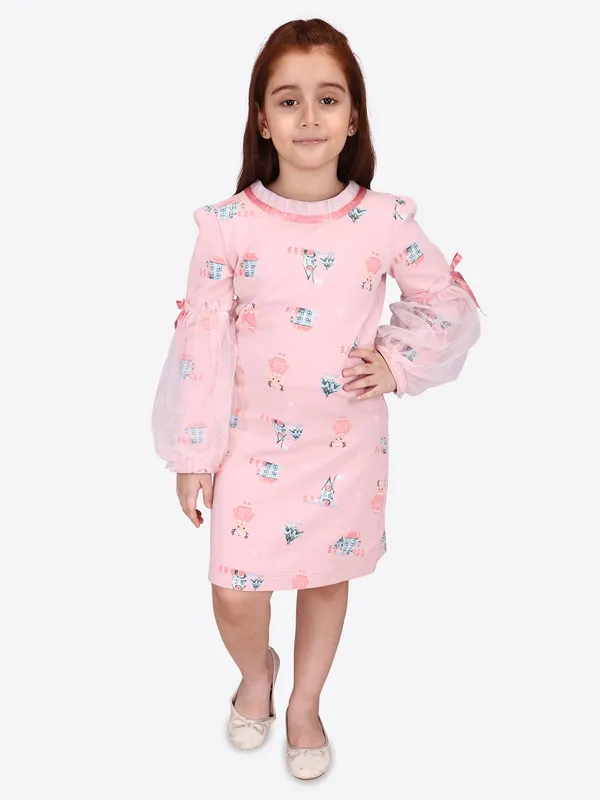 Cutecumber_Girls_Hosiery_&_Glitter_Net_Printed_Full_Sleeve_Shift_Dress.CC7526D-PINK