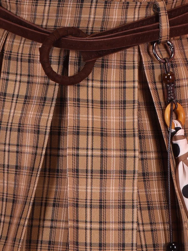 Cutecumber_Girls_Brown_Summer_Fit_and_Flare_Dress_Button_Closure_Sleeveless_Collared_Neck_Polyester_Check_Casual_Dress_for_Baby_Girls_&_Kids_1-15_Yrs