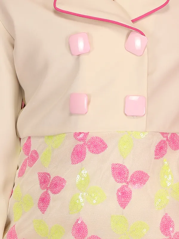 Cutecumber_Girls'_Western_Cream_Dress_Shirt_Collar_Neck_Full_Sleeve_Shift_Frock_Sequin_Embellished_Fabric_Fancy_Button_Closure_Stylish_Party_&_Casual_Outfit_for_Baby_Girls_&_Kids_Age_1-15_Yrs