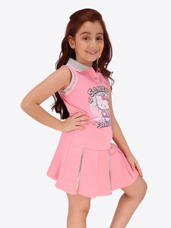 Pink_Hosiery_Polyester_Collared_Sleeveless_Regular_Partywear_Dress_For_Girls