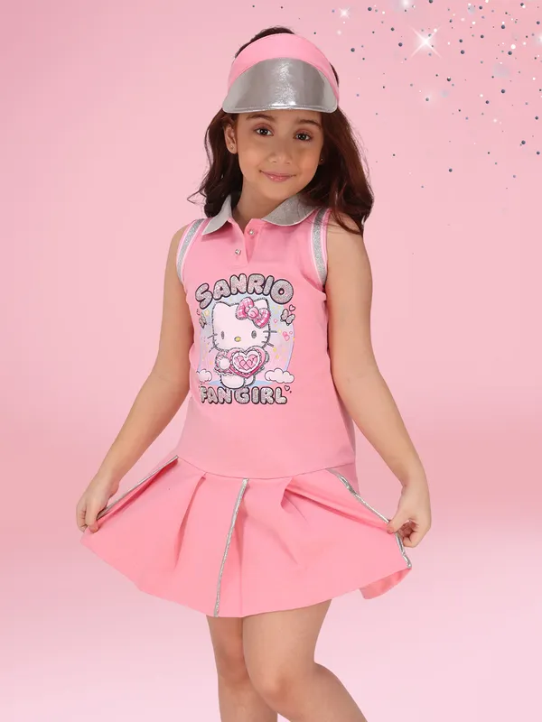 Pink_Hosiery_Polyester_Collared_Sleeveless_Regular_Partywear_Dress_For_Girls