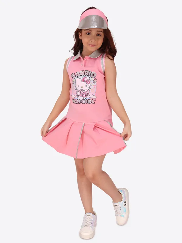 Pink_Hosiery_Polyester_Collared_Sleeveless_Regular_Partywear_Dress_For_Girls