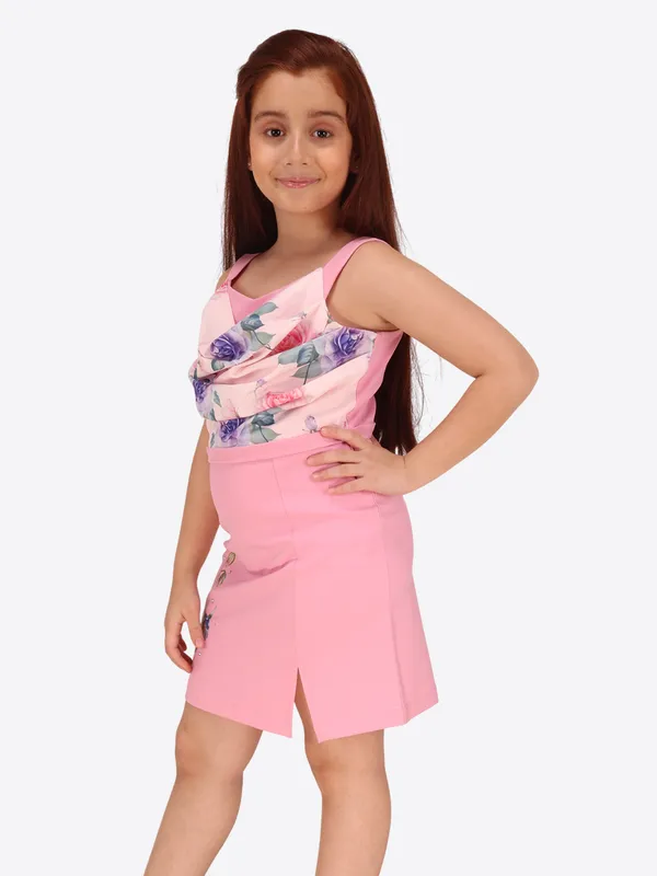 Cutecumber_Girls'_Pink_Cowl_Neck_Shift_Dress_with_Matching_Handbag