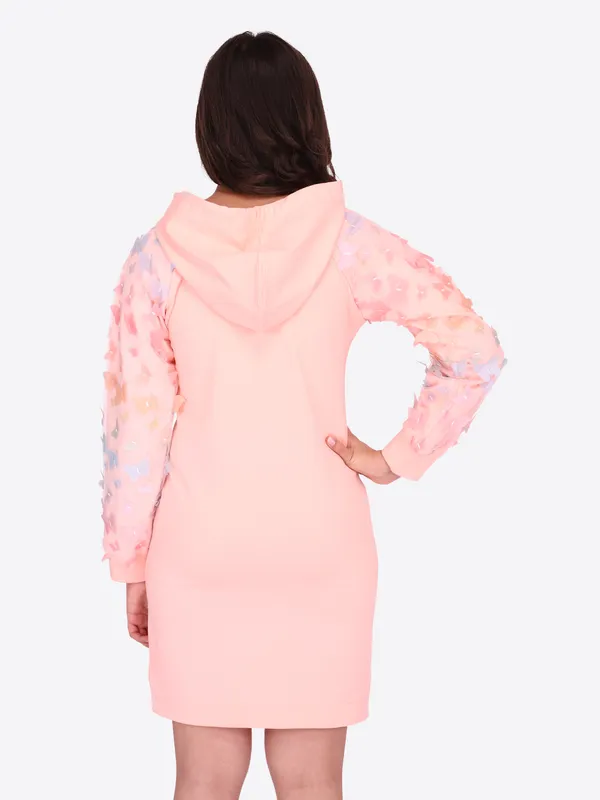 Cutecumber_Girls_Hosiery_&_Net_Hoodie_Full_Sleeves_Peach_Winter_Shift_Dress