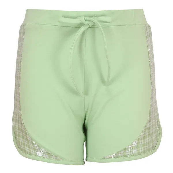 Cutecumber_Girls_Green_Cotton_Knit_Shorts_with_Drawstring_Closure_�_Checkered_Side_Panels,_Sequin_Trim,_Summer_Activewear_for_Kids_&_Baby_Girls_(Age_1�15_Years)
