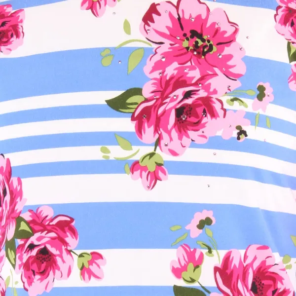 Cutecumber_Girls_Cotton_Knit_Striped_&_Floral_Printed_Blue_Top.