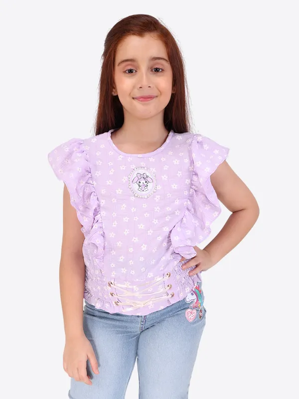 Purple_Floral_printed_Top_for_girls