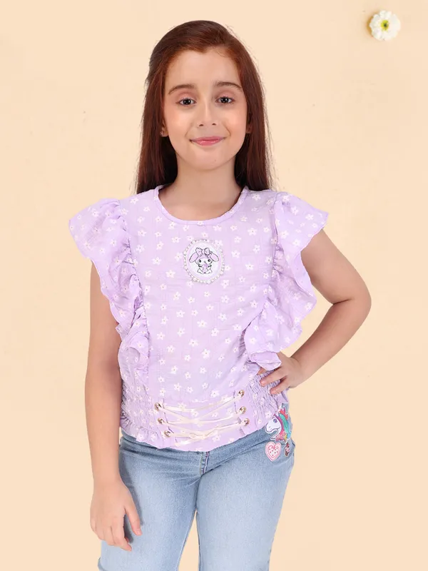 Purple_Floral_printed_Top_for_girls