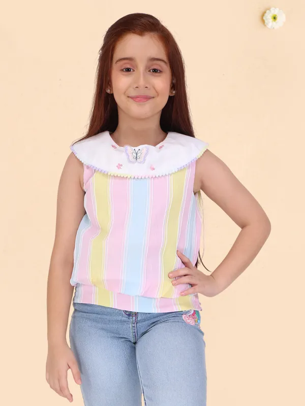 Pink_color_blocked_printed_top_for_girls