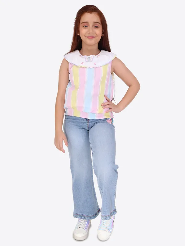 Pink_color_blocked_printed_top_for_girls