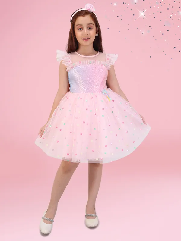 Pink_Embellished_Fit_&_Flare_Dress_for_Girls_with_Hairband