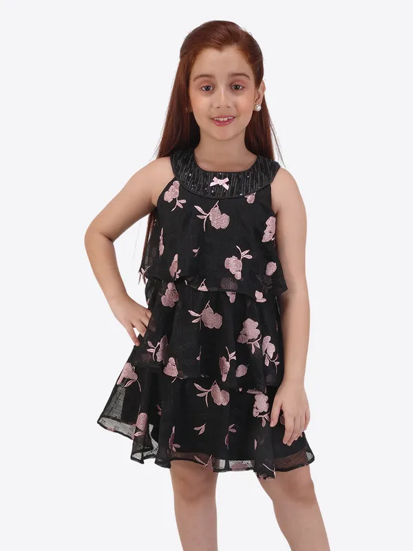 Black_Floral_Printed_A-Line_Dress_for_Girls