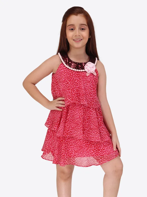 Red__Floral_Printed_A-Line_Dress_for_Girls