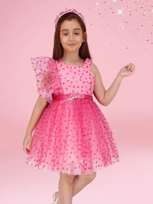 Fuchsia_Fit-and-Flare_Net_Dress_for_Girls