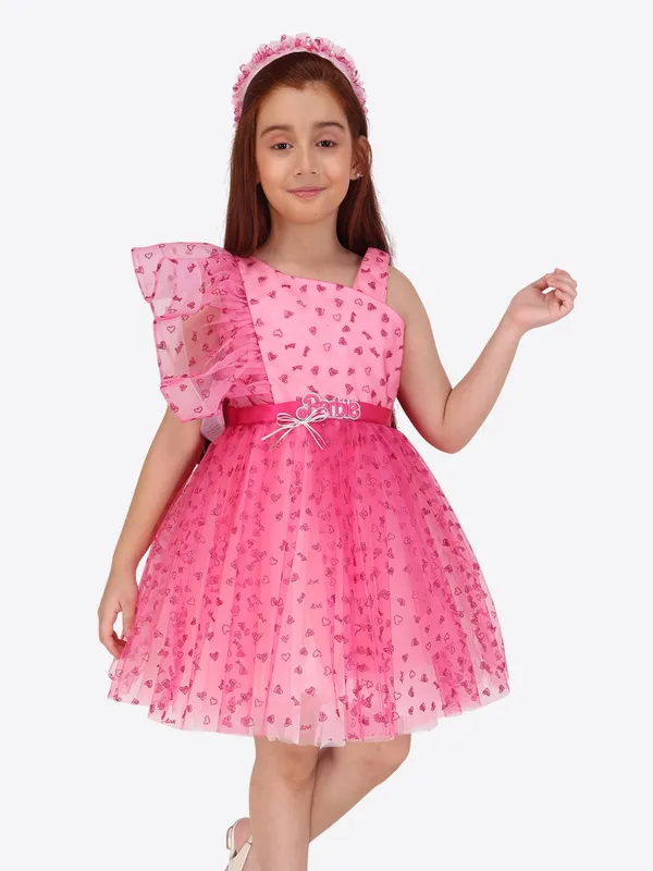 Fuchsia_Fit-and-Flare_Net_Dress_for_Girls
