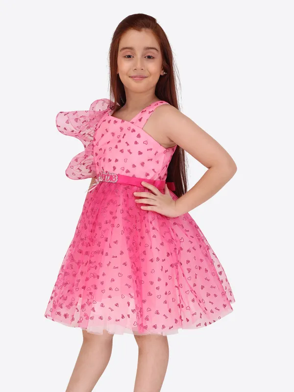 Fuchsia_Fit-and-Flare_Net_Dress_for_Girls
