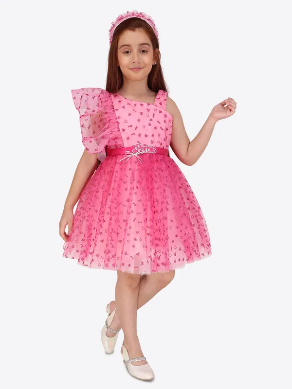 Fuchsia_Fit-and-Flare_Net_Dress_for_Girls