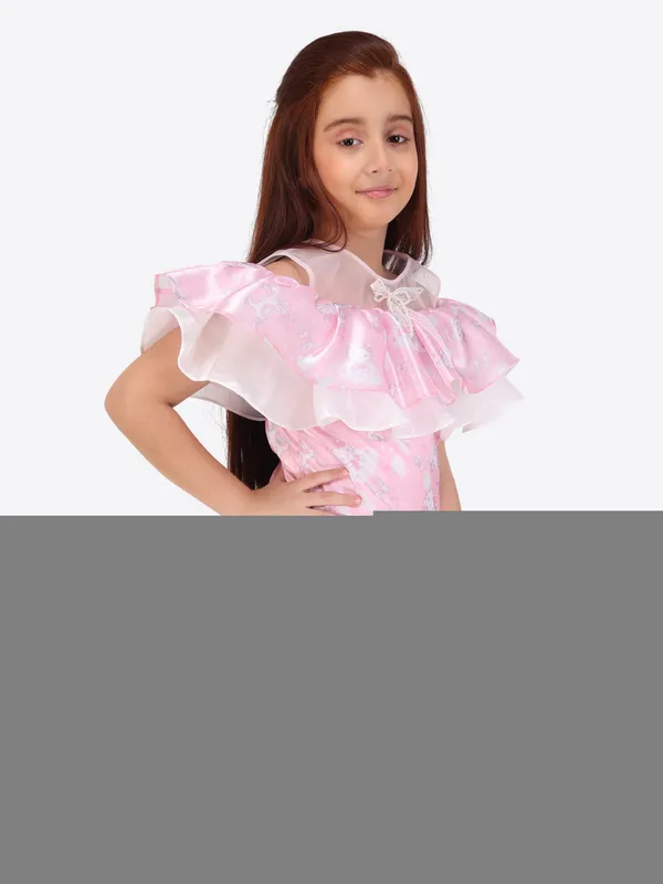 Peach_Organza_Shift_Dress_for_Girls