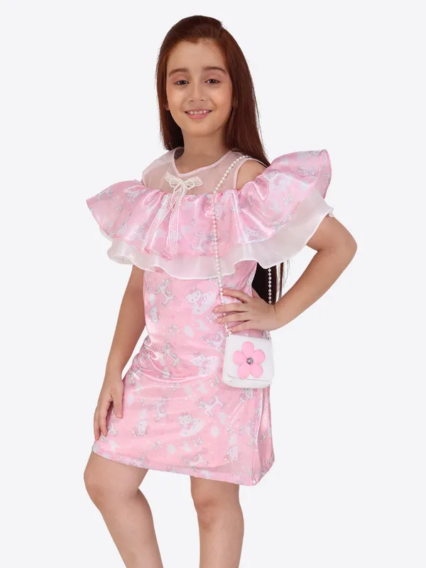 Peach_Organza_Shift_Dress_for_Girls