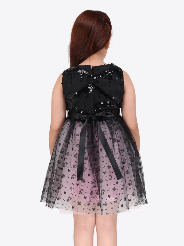 Black_and_Pink_Fit-and-Flare_Sequin_Dress_for_Girls