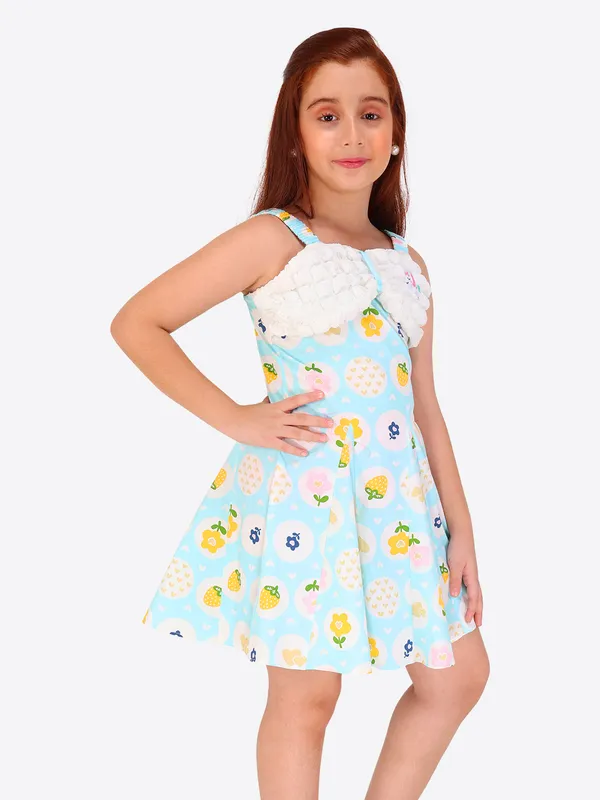 Aqua_Striped_Cotton_Fit_&_Flare_Summer_Dress_for_Girls