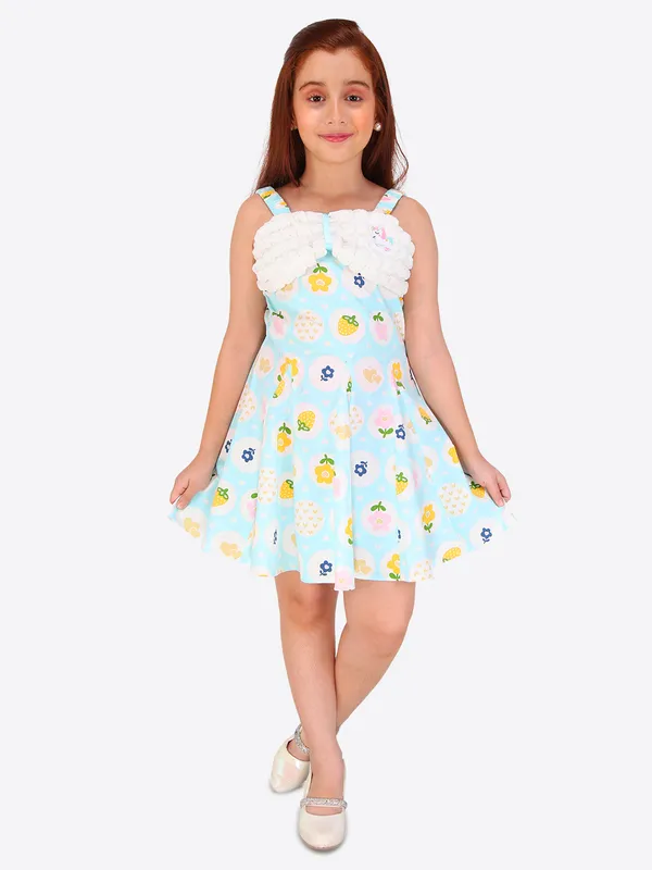 Aqua_Striped_Cotton_Fit_&_Flare_Summer_Dress_for_Girls