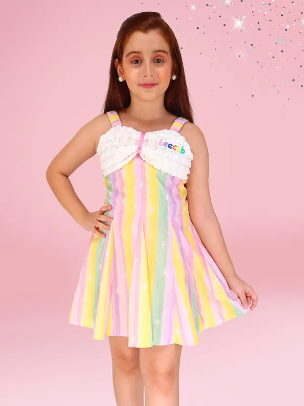 Multicolor_Striped_Cotton_Fit_&_Flare_Summer_Dress_for_Girls