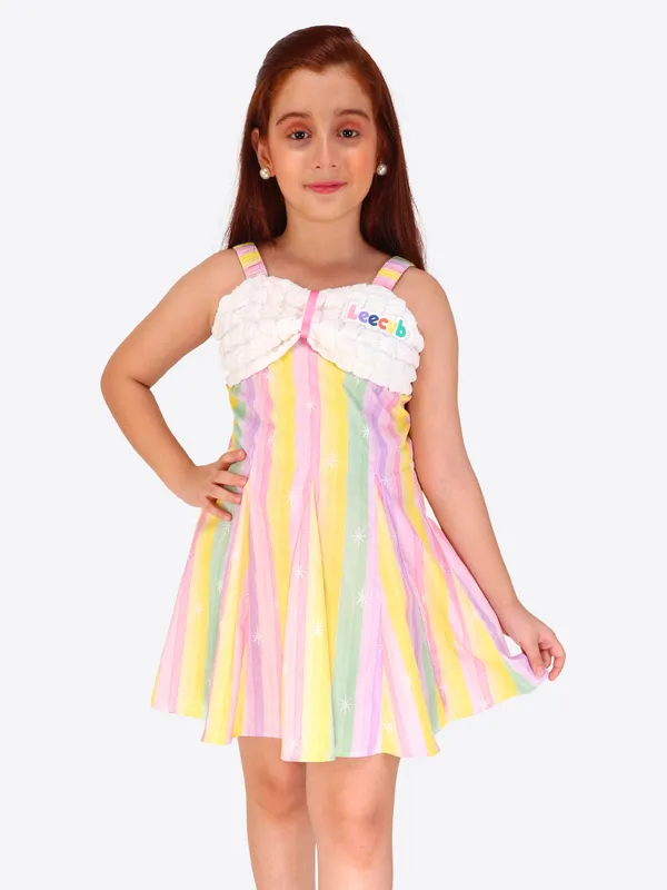 Multicolor_Striped_Cotton_Fit_&_Flare_Summer_Dress_for_Girls