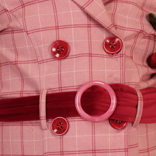 Cutecumber_Pink_Winter_Dress_for_Girls'_Check_Velour_Peak_Lapel_Collar_Full_Sleeve_A-Line_Mini_Frock_Double_Breasted_Belted_Fancy_Button_Closure_Casual_Party_Outfit_for_Baby_Girls_&_Kids_Age_1-15_Yrs