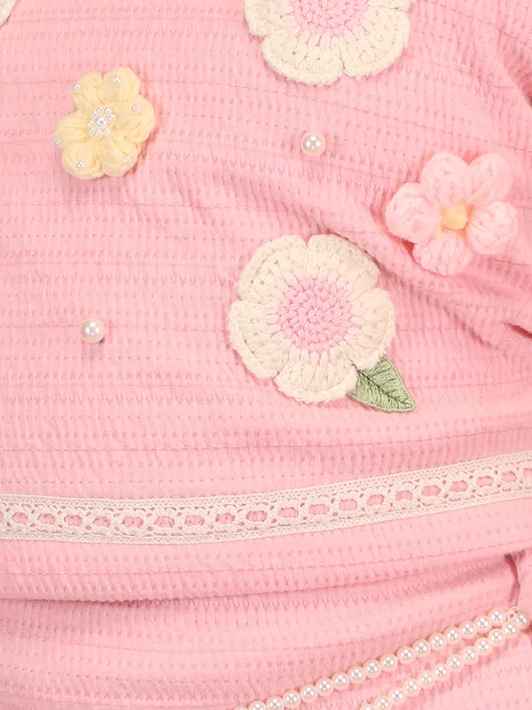Girls_Pink_Skirt_Top_Set_Round_Neck_Sleeveless_Knit_Coord_Outfit_Pull_On_Closure