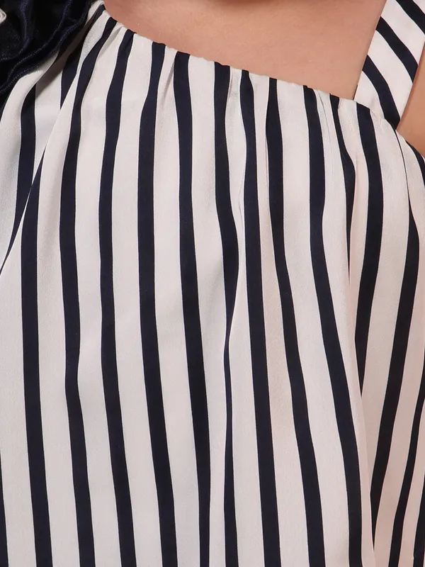 Girls_Blue_One_Shoulder_Striped_Top_with_Floral_Applique,_Flared_Sleeve_Detail