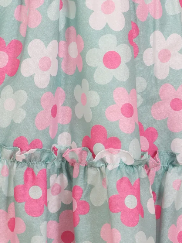 Girls_Blue_Fit_Flare_Knee_Length_Dress_with_Scarf_Printed_Cotton_Party_&_Casual_Wear