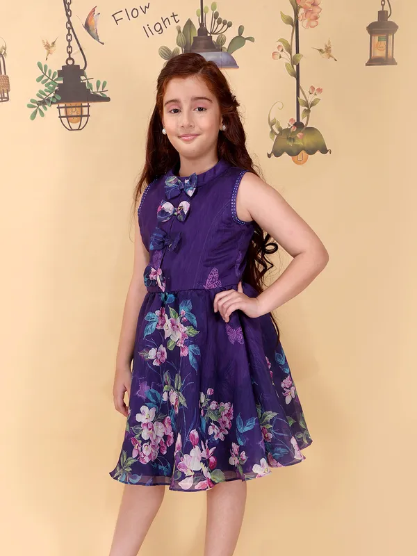 Girls_Purple_Fit_Flare_Knee_Length_Dress_Round_Neck_Sleeveless_Printed_Georgette