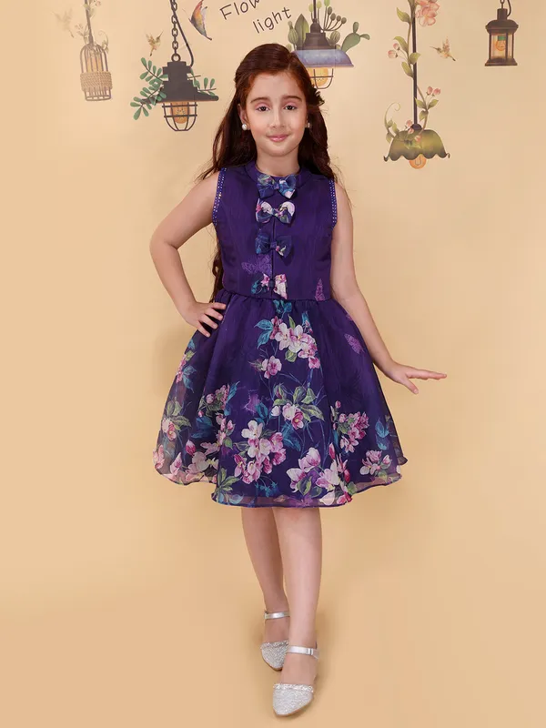 Girls_Purple_Fit_Flare_Knee_Length_Dress_Round_Neck_Sleeveless_Printed_Georgette