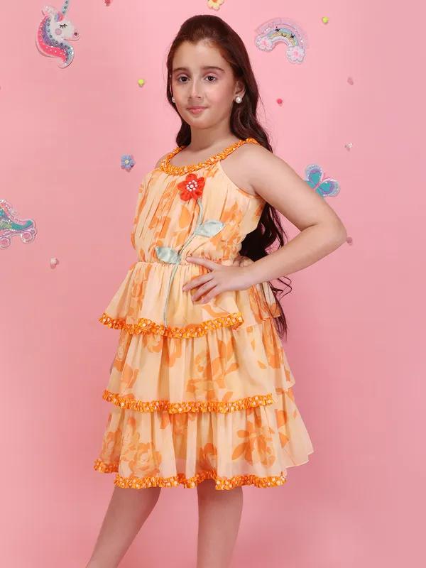 Cutecumber_Girls_Orange_Floral_Printed_Fit_&_Flare_Dress_with_Layered_Ruffle_Design_Sleeveless_Georgette_Fabric_Party_Birthday_Stylish_Summer_Fashion_Outfit_for_Baby_Girls_&_Kids_Age_1-15_Yrs