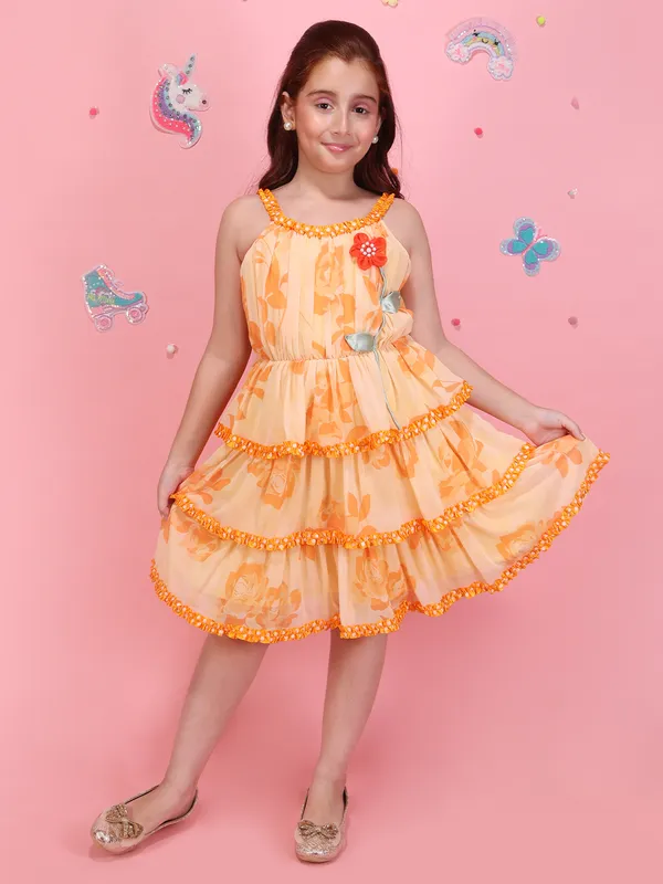 Cutecumber_Girls_Orange_Floral_Printed_Fit_&_Flare_Dress_with_Layered_Ruffle_Design_Sleeveless_Georgette_Fabric_Party_Birthday_Stylish_Summer_Fashion_Outfit_for_Baby_Girls_&_Kids_Age_1-15_Yrs