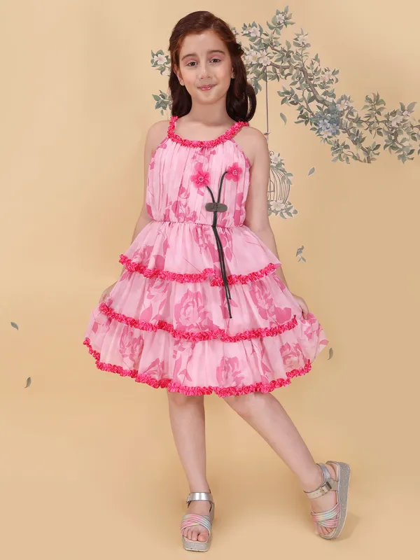 Girls_Pink_Fit_Flared_Knee_Length_Georgette_Dress_Shoulder_Strap_Sleeveless