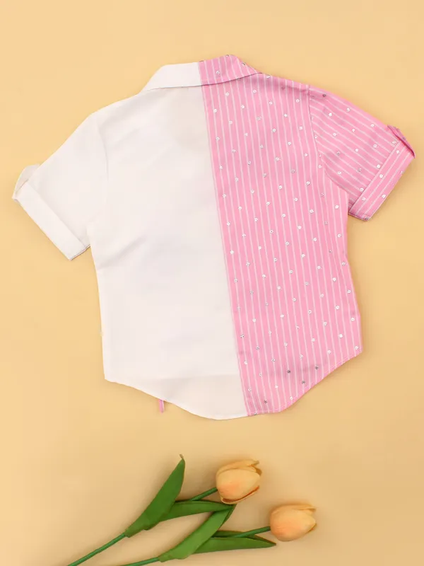 Girls_Pink_&_White_Striped_Panel_Floral_Applique_Shirt